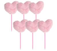 6 Pezzi Penna a Sfera a Cuore Soffice Rosa, Stile Kawaii | Plastica e Peluche, Impugnatura Comoda, per Bomboniere, Astucci, Aula e Regalo Cartoleria