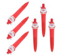 6 Pezzi Penna Natalizia Retrattile Nera in Plastica, Motivo Babbo Natale | Design Festivo e Giocoso, per Etichette Regalo e Premi in Classe, Rosso e Nero