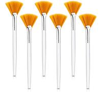 6 Pezzi pennelli a ventaglio soft fan per il viso applicatore strumenti pennello pennelli per trucco strumenti cosmetici con manico per peel trucco donne ragazze