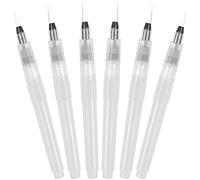 6 Pezzi Pennelli Acquerello Pennarelli ad Acqua, Set di Pennello Acquerello con Serbatoio Riempibile, Water Paint Brush Pens per Fusione, Lettere, Calligrafia, Adatto a Principianti e Professionisti
