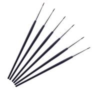 6 Pezzi Pennello Eyeliner Fine Portatile per Dettagli Precisi, Nero | Nylon e Plastica, per Ritocchi Spa, Riempie gli Spazi tra Ciglia, Applica Prodotti in Crema