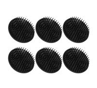 6 Pezzi per Cuoio Capelluto Rotondo Nero in Pe, Salone | Design Ergonomico, Aiuta a Rimuovere Forfora e Affaticamento, Uso su Spalle e Barba