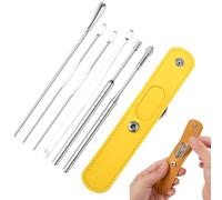 6 pezzi per la rimozione del cerume - Kit per la rimozione del cerume, strumenti per la pulizia delle orecchie con curette per orecchie | Detergente per cerume in acciaio inossidabile con custodia in