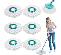 6 Pezzi per Leifheit CLEAN Twist Disc Mop Ergo Ricambio Mocio Kit,2 Fibre Sistema per Leifheit Rotomop, per Particelle di Sporco, Tutti i Tipi di Terreno