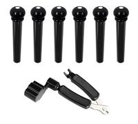 6 Pezzi Perni Ponte Chitarra, Perni Chitarra con Puntino, 1 Pezzi Ponte Chitarra Estrattore 3 in 1 Strumento Corde Chitarra, Avvolgicorde E Tagliacorde Pratici Ricambio per Chitarra