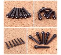 6 Pezzi Perno Ponte Chitarra Pom Nero Gl60 per Acustica | Puntino Shell sulla Testa, Stile Vintage Classico, Accessorio Portatile e Resistente All’usura