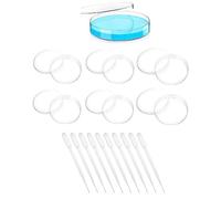 6 Pezzi Piastra di Petri, Piastra di Petri Plastica, Piatti Petri 70mm, Piastre Di Petri In Plastica Sterile con Coperchio, Con 10pzs 1ml Pipette In Plastica, Per Cultura Laboratorio Lievito Batterico