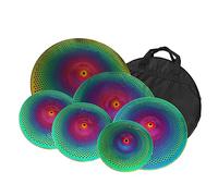 6 Pezzi Piatti Muti Colorati 10 "Splash + 14" Hi-Hat + 16 "Crash + 18" Crash + 20 "Ride + Bag Piatti per principianti