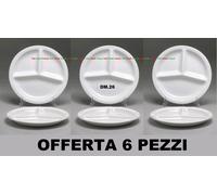 6 PEZZI PIATTO UNICO TRIS DM 26 PER PRIMO SECONDO E CONTORNO PORCELLANA 8 2023