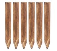 6 Pezzi Picchetto da Giardino in Legno Marrone 30cm per Esterni | Staccionata Fissa, Resiste al Deterioramento, Installazione Semplice, per Strade e Aree Verdi