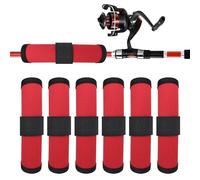 6 pezzi piccole coperture per ami da pesca, maniche per canna da pesca portatili da 15 cm con gancio e fissaggio a anello, copertura esca riutilizzabile per regalo del pescatore, rosso