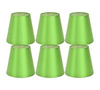 6 Pezzi Piccoli Paralumi per Lampadina E14, Paralume Lampada a Clip in Tessuto Moderno, per Lampade da Parete, Lampade da Tavolo e Illuminazione Domestica , 14,3x13x9,3cm(Verde)