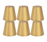 6 Pezzi Piccoli Paralumi per Lampadina E14, Paralume Lampada a Clip in Tessuto Moderno, per Lampade da Parete, Lampade da Tavolo e Illuminazione Domestica , 14,3x13x9,3cm(Oro)