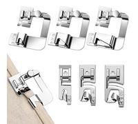 6 pezzi piedini per cucire in acciaio inossidabile - set di 6 dimensioni per orlo presserfoot per Brother Singer, W6, Elina, Janome - piedini per macchina da cucire in argento