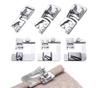 6 Pezzi Piedino Orlatore Universale, Piedino per Macchina da Cucire 3/4/6 mm Piedino per Orlo Arrotolato 4/8" 6/8" 8/8" Piedino per Macchina Accessori Cucito per Macchine da Cucire Domestiche