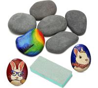 6 Pezzi Pietre Piatte Da Dipingere 5-8 Cm, Ciottoli per La Pittura, Sassi Da Dip
