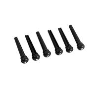 6 Pezzi Pin Ponte Chitarra Pom Nero per Acustica e Folk | Puntino sulla Testa, Stile Vintage Classico, Ricambio per Strumenti a Corde