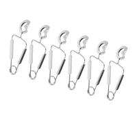 6 Pezzi Pinza a Molla in Acciaio Inox per Buffet e Cucina, Argento | Manico Ergonomico, Superficie Liscia e Bordi Levigati, per Antipasti e Fette di Limone, Uso Domestico