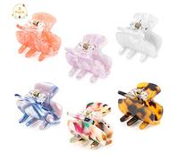 6 Pezzi Pinze Per Capelli, 6 Colori Mollettone Capelli Donna, Fermagli per Capelli Mollette Forcina Antiscivolo Accessori per Capelli Adatto Per Ragazze e Donna (3.5 x 3cm）