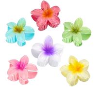 6 Pezzi Pinze per Capelli Fiori Clip, Mollette per Capelli spessi a Forma di Fiore, Mollettone per Capelli Fiori in Plastica, Forte Tenuta, Pinze per Grandi Fermagli Antiscivolo per Ragazze e Donna