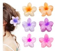 6 Pezzi Pinze per Capelli Fiori, Mollette Capelli Donna, Fermaglio Capelli Antiscivolo, Mollettone Capelli Plastica, Accessori Capelli per Donne e Ragazze, Clip Artiglio per Capelli Spessi e Sottili