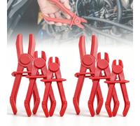 6 Pezzi Pinze Stringitubo Rosse, 3 Misure di Pinze per Tubi Flessibili con Anello di Bloccaggio, Pinza Stringitubo per Tubi del Freni Carburante Freno e Raffreddamento