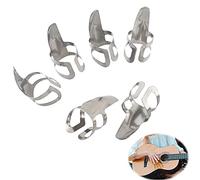 6 pezzi Plettri per chitarra Protezioni per le dita della chitarra Plettri per le dita in metallo Set di plettri per le dita per chitarra banjo ukulele, ideale per gli amanti della chitarra (argento)