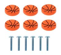6 Pezzi Pomelli Cassettiera a Forma di Pallone, Lega di Zinco | Manopole Anticollisione in Gomma, Stile Moderno, per Armadio Cucina e Camera Bimbi, Montaggio Singolo