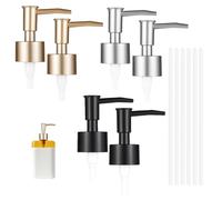 6 Pezzi Pompa di Ricambio Erogatore con Tubo da 15 cm per Collo 28 mm, Pompa Dispenser in Plastica, Testa Pompa Distributore Sapone, Beccuccio Dispenser Dosa Sapone per Case, Hotel, Cucine, Bagni