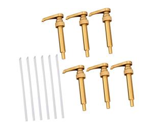 6 pezzi Pompa for sciroppo dorato Pompa for sciroppo dorato Dispenser di ricambio for bar e pagine di sapone liquido Pompa for caffè Pompa for condimenti Pompa for bottiglie Tipo a spinta Testa della