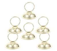6 Pezzi Porta Cartellini da Tavolo in Ferro Oro | Forma a Campanella, Display per Menu e Note, Stile Elegante e Semplice, Resistente alla Ruggine