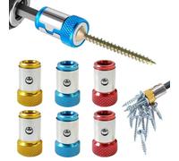 6 Pezzi Porta Inserti Magnetico Potente Portainserti Magnetico, Anello Magnetico, Punta Magnetic, Adatti per Punte per Cacciavite a Doppia Testa di Diametro, Portainserti Magnetico Ruotare(3 Colori)