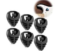 6 Pezzi Porta Plettro Supporto per Plettro Chitarra Nero Plastico Facile da Incollare a Chitarra con Retro Adesivo e Accessori per Chitarre a Molla Conveniente Plettro Posizionamento per Basso Ukulele