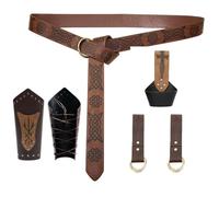 6 Pezzi Porta Spade Medievali Halloween Rinascimento Accessori Cosplay Medievale Set Manicotti Cavalieri Decorazione, Set 6 pezzi marrone, Taglia unica