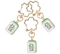 6 Pezzi Portachiavi Tessera Mahjong, Pendente In Metallo