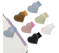 6 Pezzi Portapenne in Pelle Autoadesivo, Porta Penna per Agenda, Penna Portapenne Elastico, Portapenne Autoadesive con Anello Elastico Loop, Per Diario, Taccuino, Calendario, Notebook (Cuore)