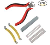 6 pezzi professionale Liutaio strumenti di riparazione kit fret collo lucido macina Stringer Wire lucidatura protezione Pad smerigliatura pietra verde chitarra, combinazione