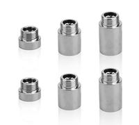 6 Pezzi Prolunga per Rubinetto da 1/2", Prolunga Doccia In Acciaio Inox Tubo di Estensione del Rubinetto con Filettatura Esterna per Rubinetti