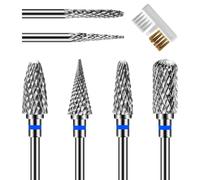 6 Pezzi Punte Fresa per Unghie in Acrilico, Punta 3/32" per Fresa Elettrica Professionale, Strumento per Rimuovere Smalto Gel e Pulizia Cuticole, per Uso Domestico e Salone - Blu