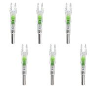 6 pezzi puntine a punta di freccia illuminate a LED, verde, illuminazione istantanea, 0,24 pollici/6,2 mm, compatibilità con punte di freccia in carbonio e composte, materiale PC