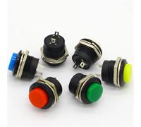 6 pezzi R13-507 Interruttore a pulsante momentaneo SPST NO con cappuccio rotondo rosso AC 6A/125V 3A/250V 6 colori(6PCS BLUE)