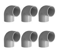 6 Pezzi Raccordo PVC 90° 50mm, Curva a U con Angolo Retto, Giunzione Adesiva per Due Tubi, Tubo Collabile in PVC, Manicotto Adesivo per Condutture