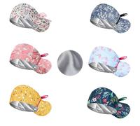 6 Pezzi Regolabile Cuffietta Chirurgica con Fodera in Raso, Cuffia Chirurgica Donna, Cuffia Sala Operatoria Donna Coda di Cavallo, Cuffie Chirurgiche con Bottoni e Tergisudore per Uomini e Donne