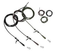 6 pezzi Rigged Rig Tubo Legato Carpa Fishing Rigs, Elicottero Set Up Carp Anti Leaders Eady Action Leadcore Leadcore Per Weedy o Silty Bottom Outdoor Pesca discreta ghiaia marrone