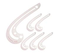 6 Pezzi Righello Curvo Francese per Modelli di Set da Sartoria | Misurazione Accurata e Scala per Modelli, Riutilizzabile, Argento, per Laboratori Mobili e Sviluppo Campioni