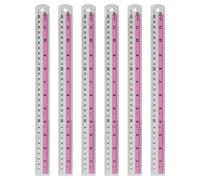 6 Pezzi Righello Dritto 30 Cm Metrico E SAE In Alluminio Con Foro, Rosa