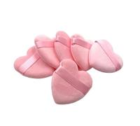 6 pezzi riutilizzabili di amore a forma di cuore di velluto soffio di polvere viso trucco spugna cosmetici morbido cotone viso lavabile spugna soffio (Color : Pink)