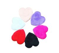6 pezzi riutilizzabili di amore a forma di cuore di velluto soffio di polvere viso trucco spugna cosmetici morbido cotone viso lavabile spugna soffio (Color : Set of four.)