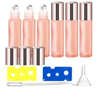 6 Pezzi Roll On Vuoto 10ml Bottiglia A Rullo Vuota Con Sfera A Rullo In Acciaio Inox, Vuote in Vetro, Roll On Vuoto per Oli Essenziali, rotolo di Vetro,Contenitore Ricaricabile per Aromaterapia