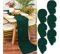 6 Pezzi Runner da Tavola in Garza Verde scuro, 55 x 300cm Verde Smeraldo Runner da Tavola per Formaggio per Matrimonio Addio al Nubilato Baby Shower Decorazioni Feste di Compleanno